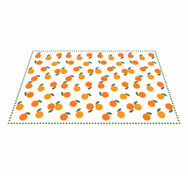 Turuncu narenciye deseni mutfak pvc halı - TenStickers