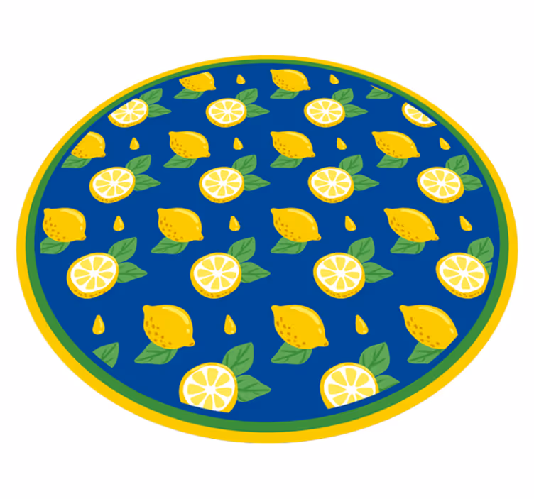 Turunçgil limon tasarımı mutfak pvc halı - TenStickers