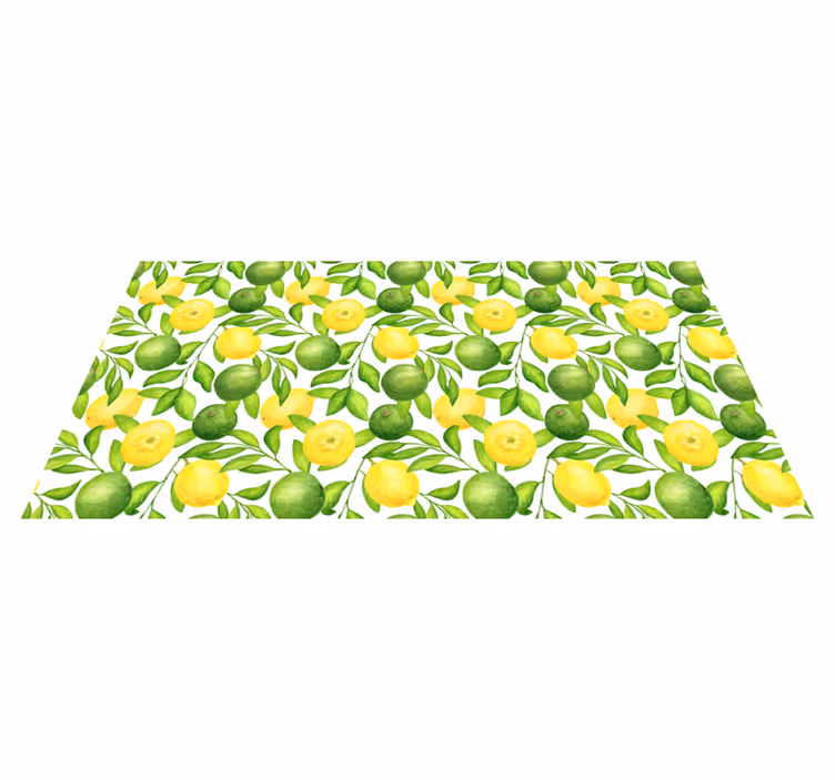 Limon ve misket limonu çiçekli halı - TenStickers