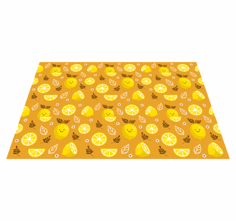 Neşeli limon deseni doğa pvc halı - TenStickers