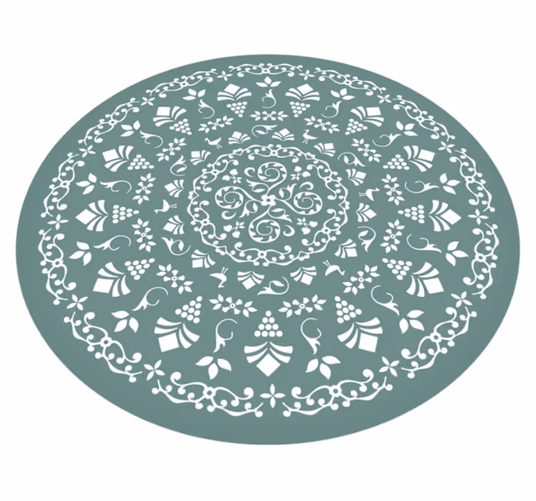 çiçek desenli motif mandala pvc halı - TenStickers