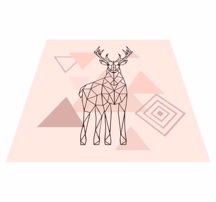 Geometrik geyik sanatı yatak odası pvc halı - TenStickers