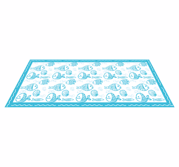 Mavi su hayvanları mutfak pvc halı - TenStickers