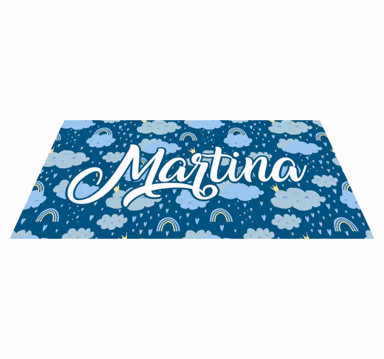Isimli mavi bulutlar pvc halı - TenStickers