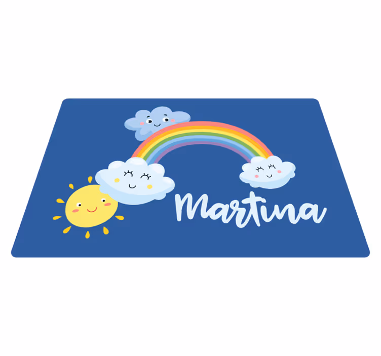 Gökkuşağı ile özel bulutlar pvc halı - TenStickers