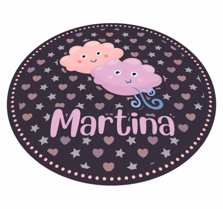 Isimli mor bulutlar pvc halı - TenStickers