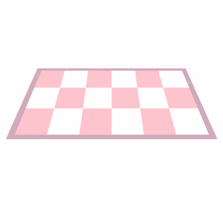 Pembe ve beyaz kareler vinil halı - TenStickers