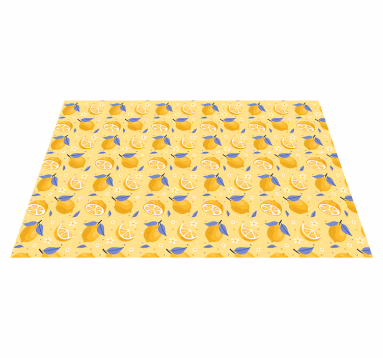 Limon desenli keyif mutfak pvc halı - TenStickers