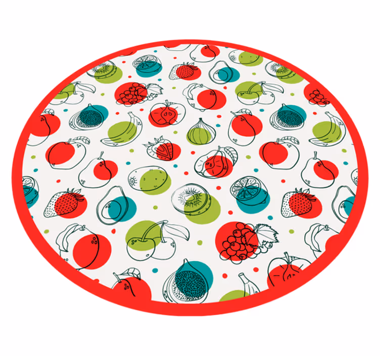 Meyve basit motif mutfak pvc halı - TenStickers