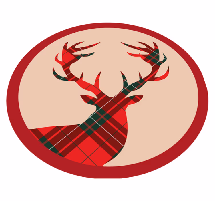 şık geyik silüeti Noel pvc halı - TenStickers