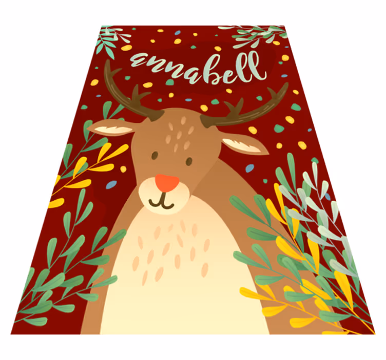 Isimli ren geyiği Noel pvc halı - TenStickers