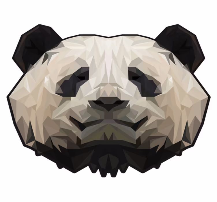 Geometrik panda yüzü Hayvan pvc halı - TenStickers