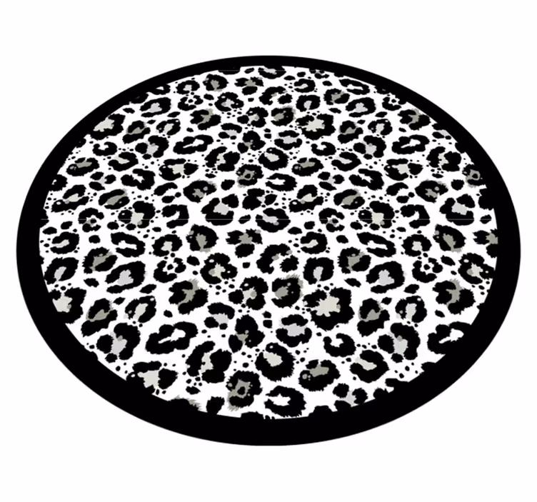 Siyah leopar hayvan desenli vinil halı - TenStickers