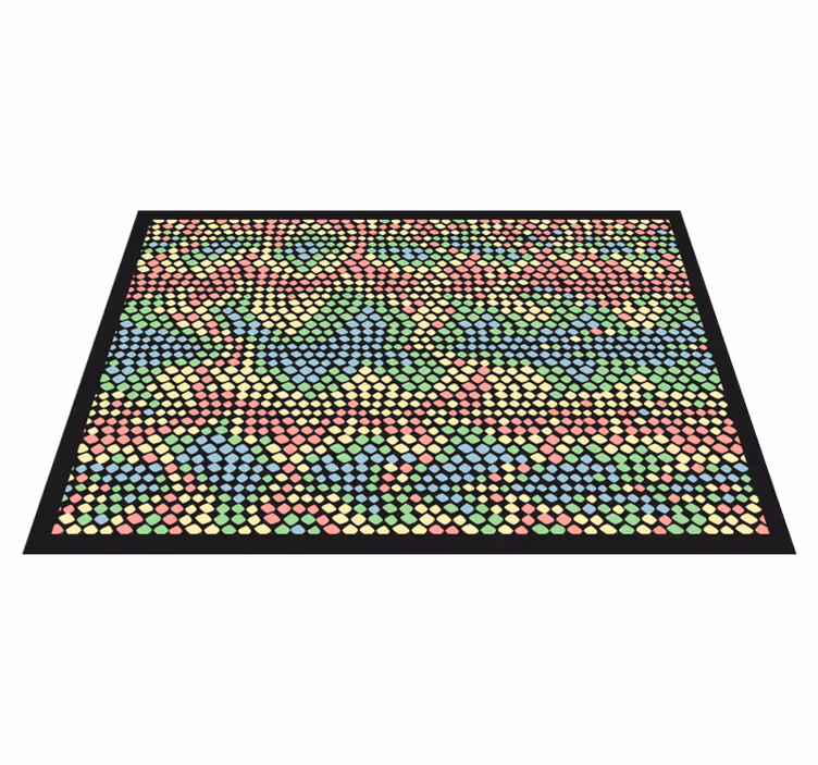 Renkli daire deseni doku pvc halı - TenStickers