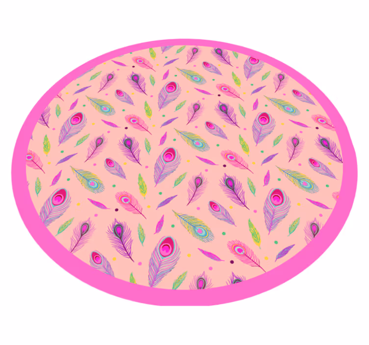 Renkli tüy deseni doğa pvc halı - TenStickers
