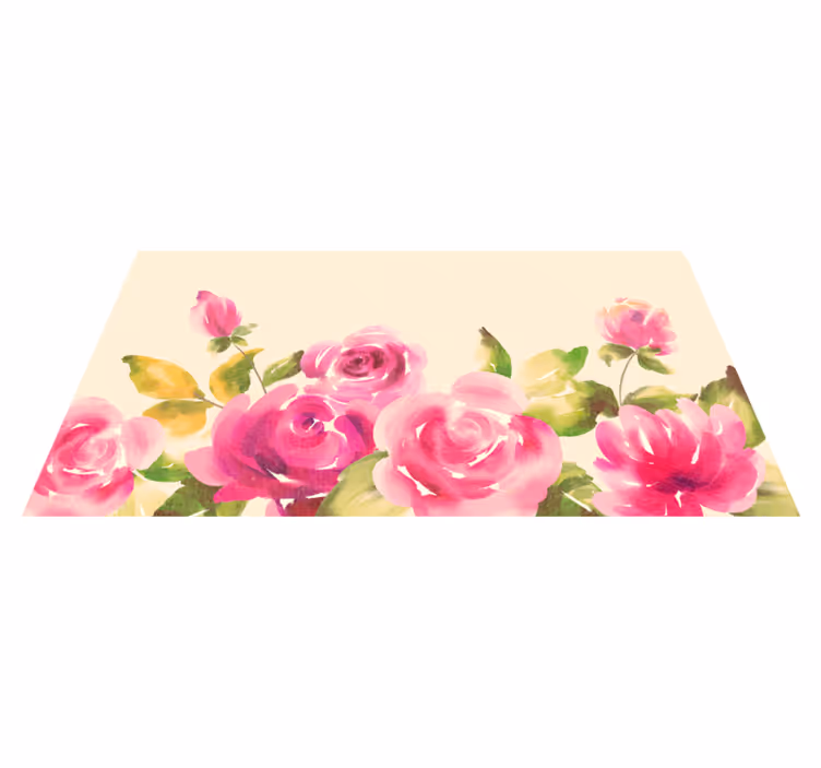 Pembe çiçek tasarımı çiçekler ve bitkiler pvc halı - TenStickers