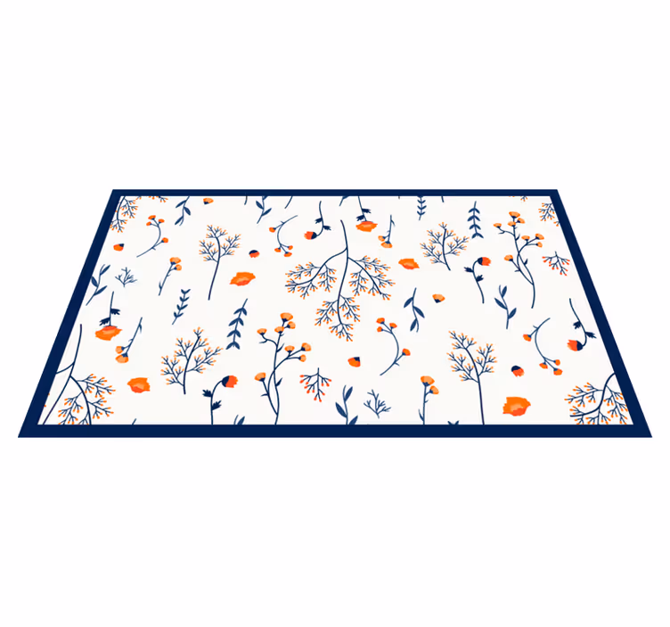 çiçekli dal deseni çiçekler ve bitkiler pvc halı - TenStickers