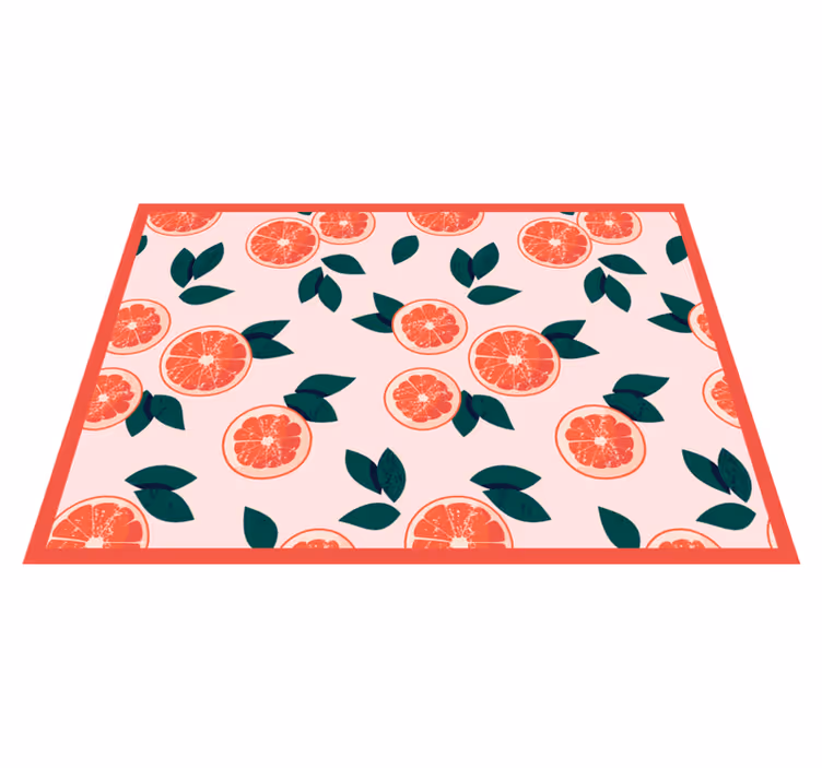 Pembe narenciye çiçeksi çiçekler ve bitkiler pvc halı - TenStickers