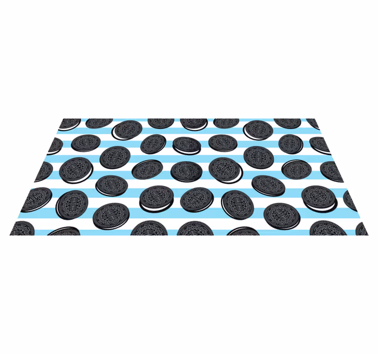 Oreo çizgili desen mutfak pvc halı - TenStickers