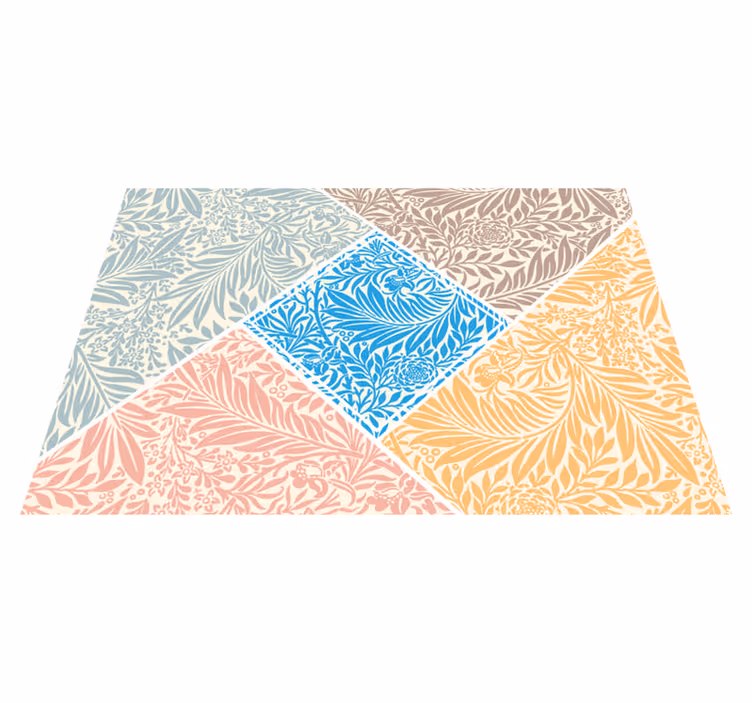 çiçekli patchwork tasarımı mutfak pvc halı - TenStickers