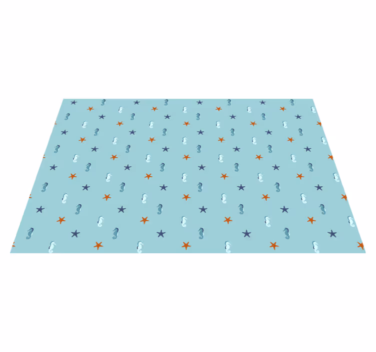 Mavi yıldız motifi yıldızlar pvc halı - TenStickers