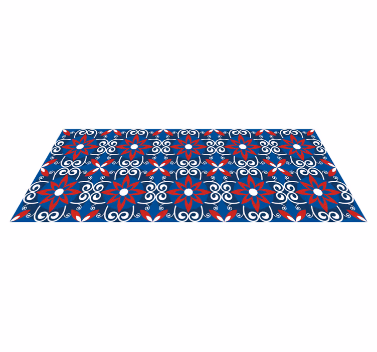 Botanik spiral element fayans efekti pvc halı - TenStickers