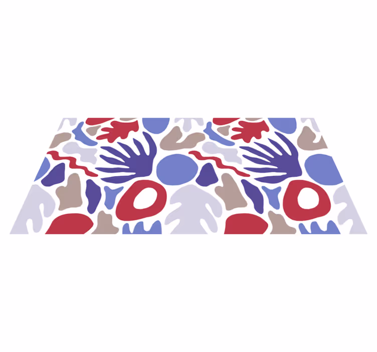 Soyut şekil deseni minimalist pvc halı - TenStickers