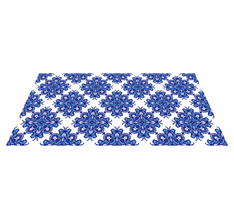 Karmaşık mavi motif mozaic pvc halı - TenStickers