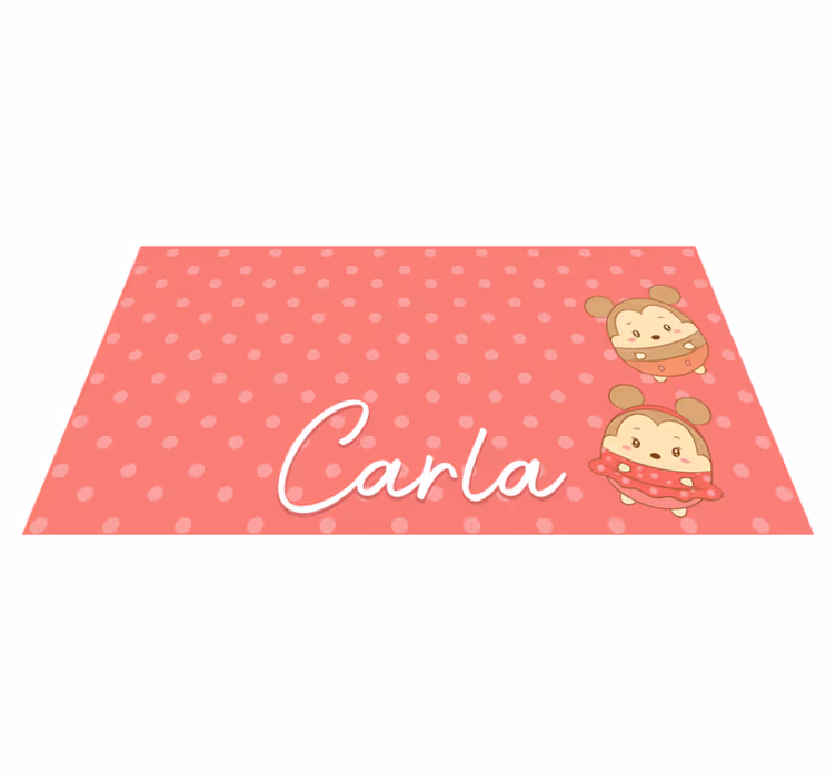 Isimli bebek fareler pvc halı - TenStickers