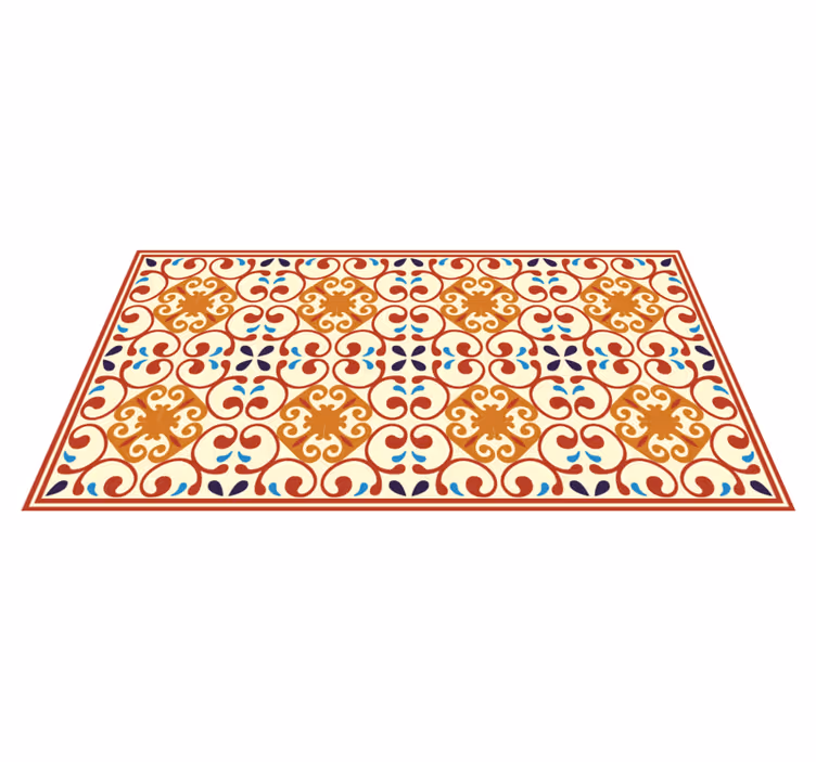 Ayrıntılı botanik motif mozaic pvc halı - TenStickers