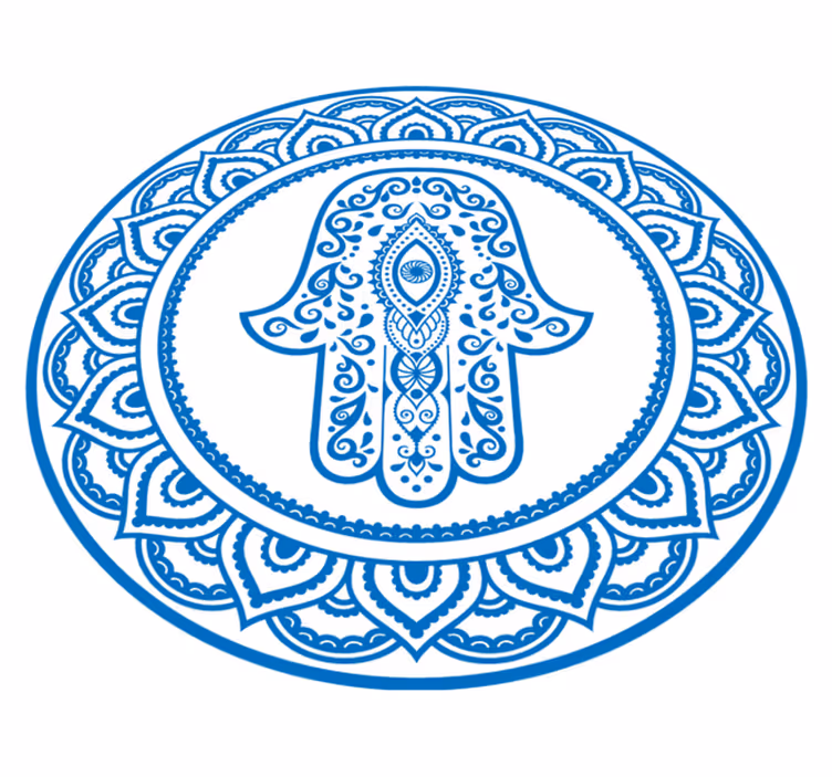 Fatima'nın yuvarlak eli mandala pvc halı - TenStickers