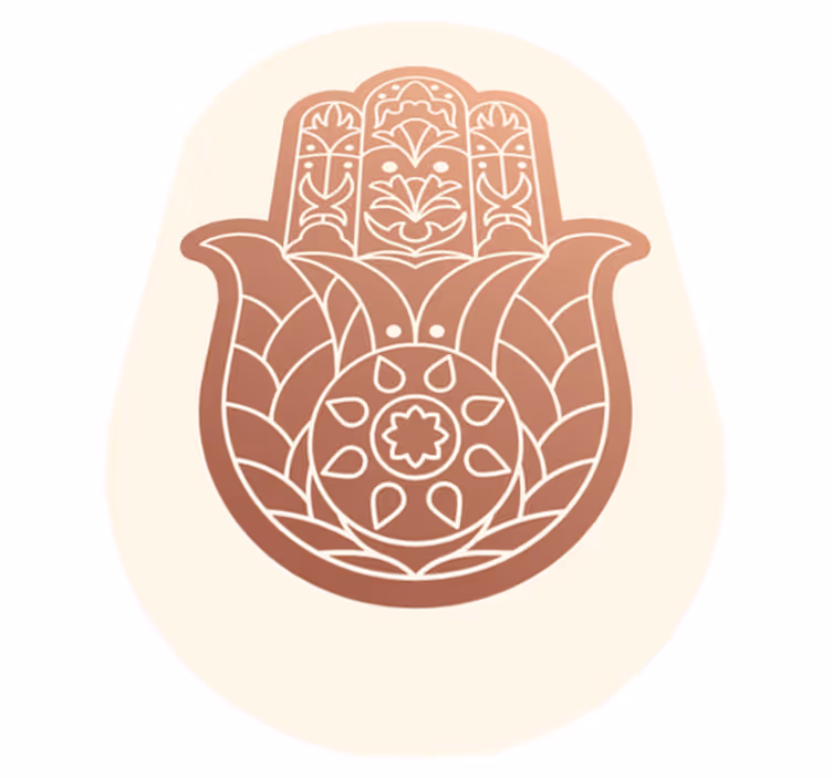 Fatima'nın bej eli mandala pvc halı - TenStickers