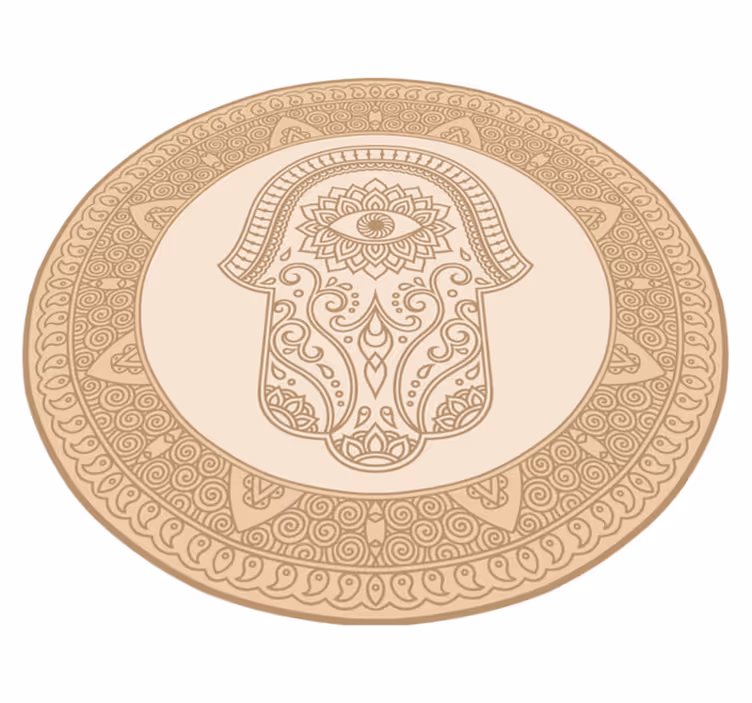 Bej mandala fatima eli etnik vinil kilim - TenStickers