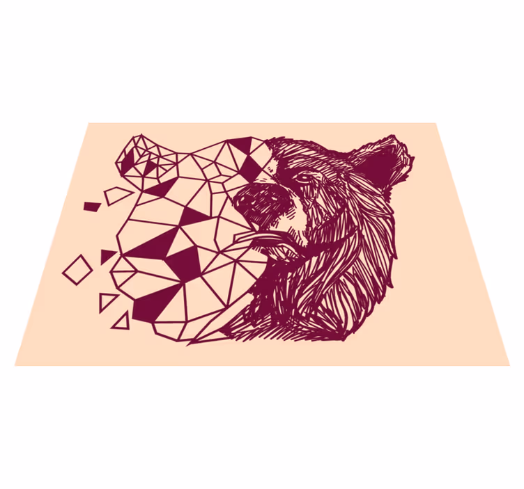 Geometrik ayı başı Hayvan pvc halı - TenStickers