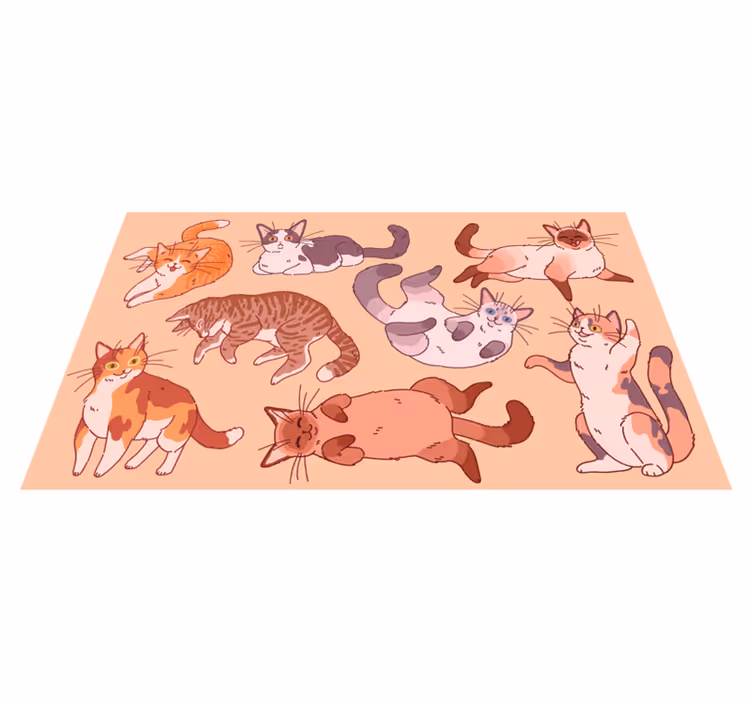 Gri kedi yüzü hayvan vinil halı - TenStickers