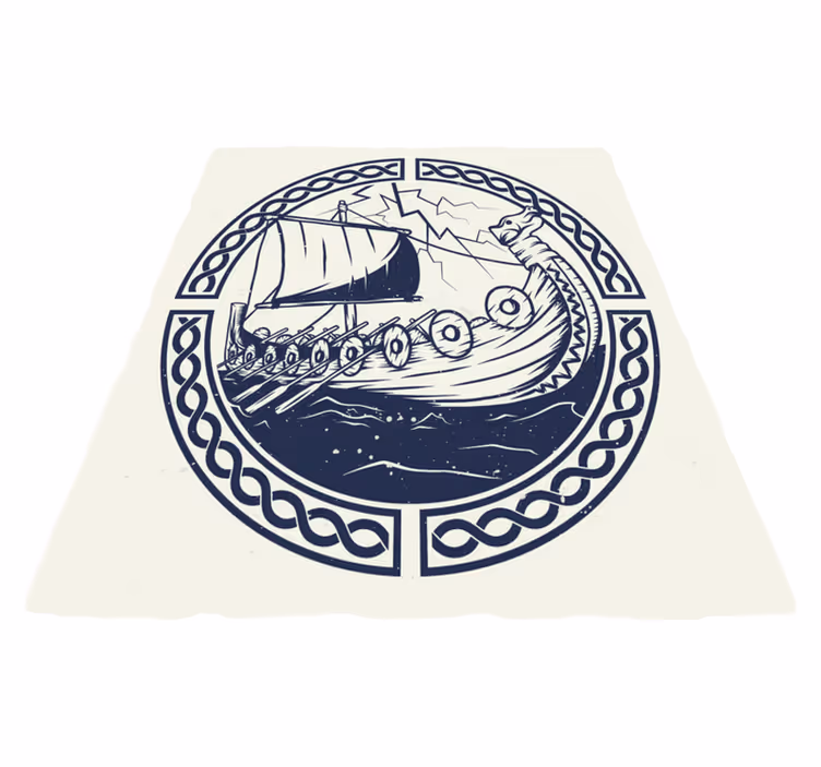 Viking gemileri çocuklar vinil halı - TenStickers