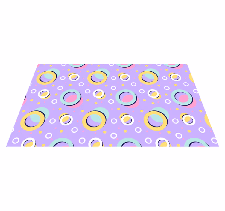 Canlı dairesel elemanlar pvc halı - TenStickers