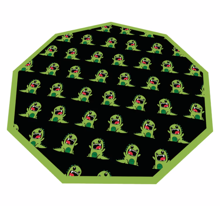 çizgi film yaratık deseni çocukta pvc halı - TenStickers