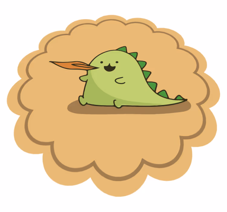 Dinozor karikatür oturma nefes ateş kilim - TenStickers