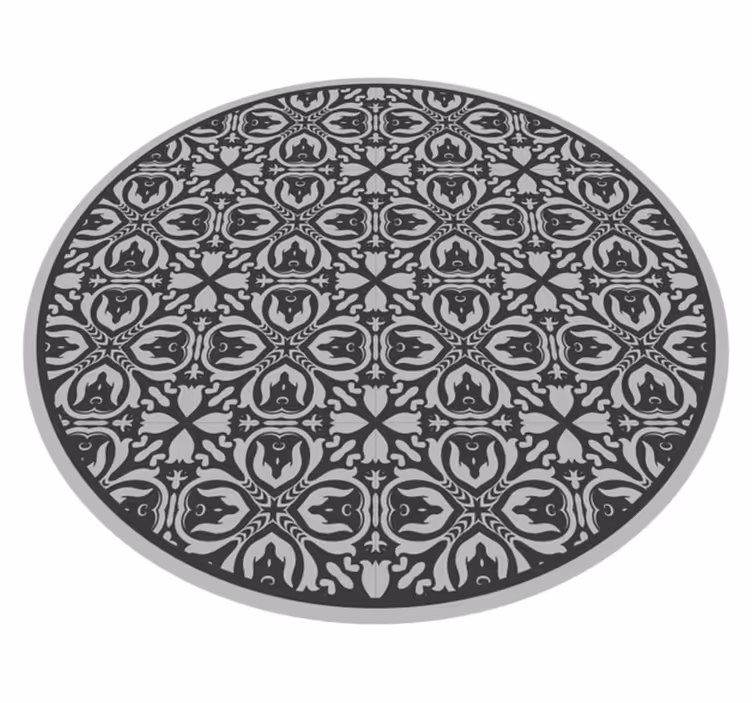 Geometrik çiçek motifleri doku pvc halı - TenStickers
