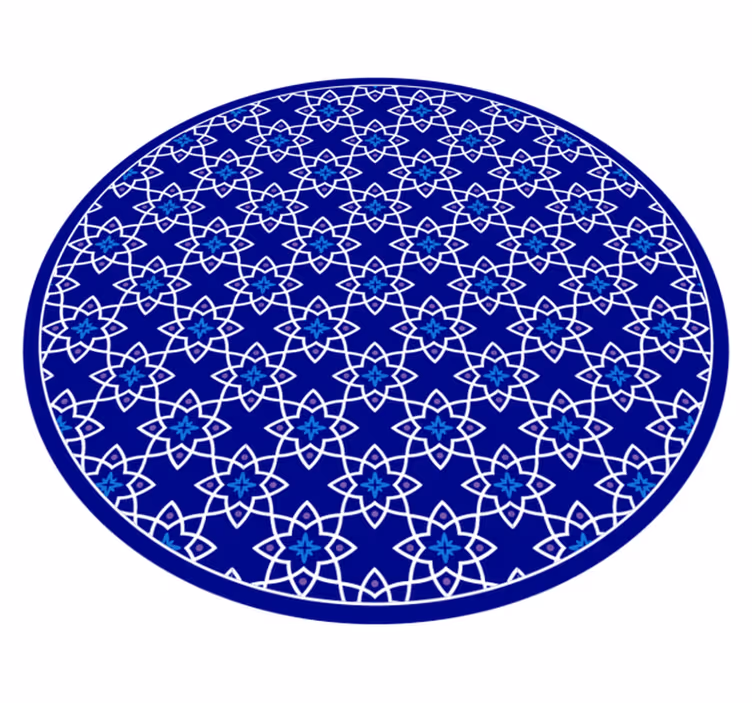 Masmavi çiçek tasarımı mozaic pvc halı - TenStickers