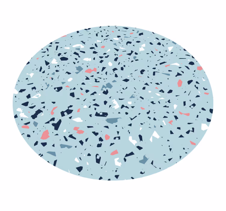 Mavi terrazzo stili mutfak pvc halı - TenStickers