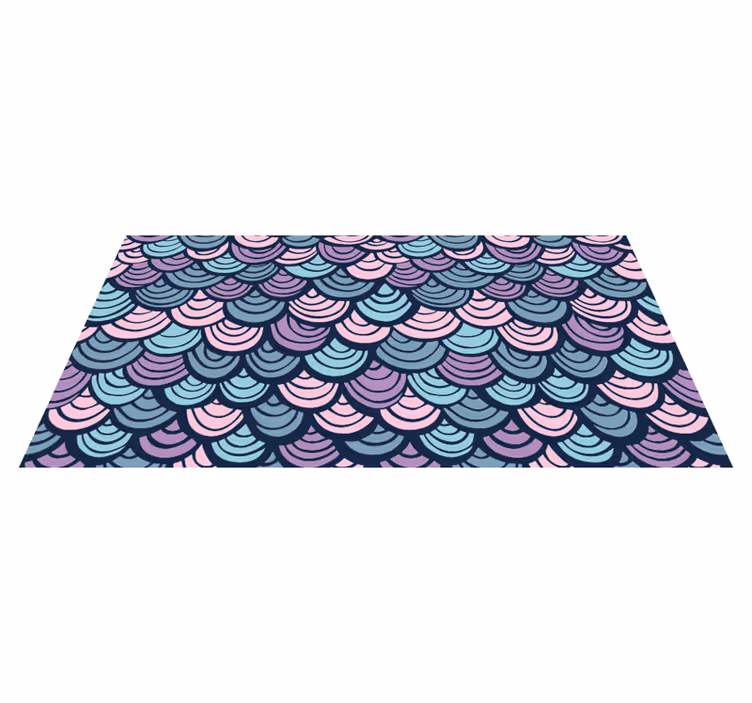 Mor ve mavi dalga motifi geometrik pvc halı - TenStickers