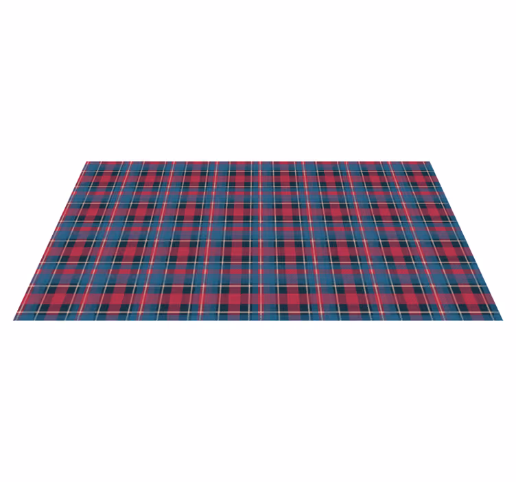 Mavi ve kırmızı tartan eski halı - TenStickers
