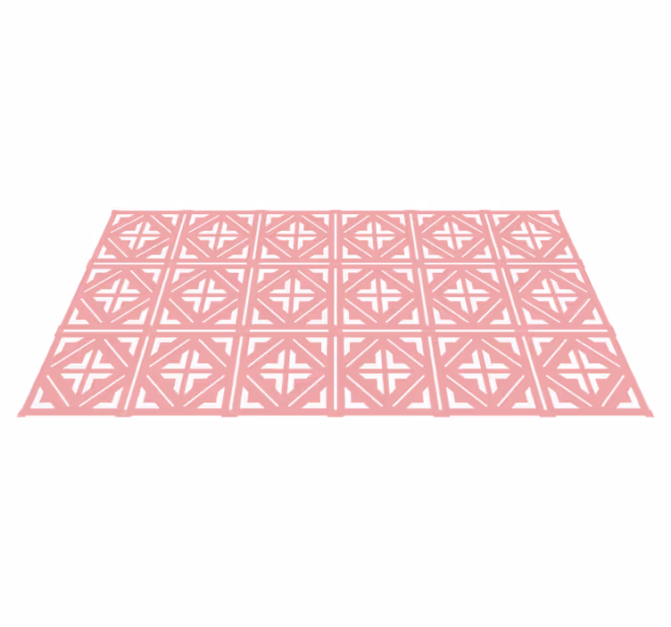 Pembe fayans desen karo halı - TenStickers