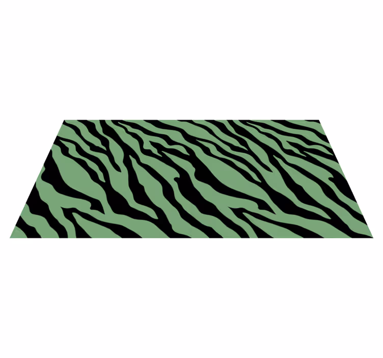 Zebra yeşili çizgiler hayvan baskı pvc halı - TenStickers