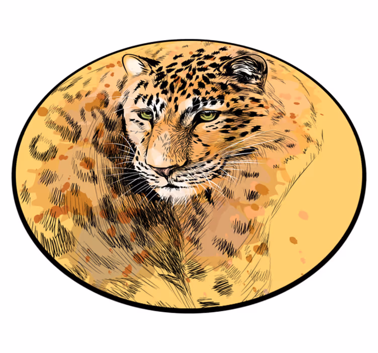 Leopar yüzü Hayvan pvc halı - TenStickers