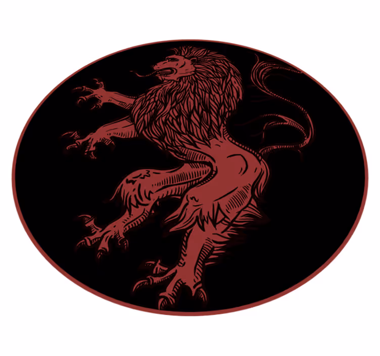 Kırmızı aslan amblemi Hayvan pvc halı - TenStickers