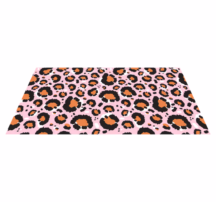 Pembe leopar desenli hayvan baskı vinil halı - TenStickers