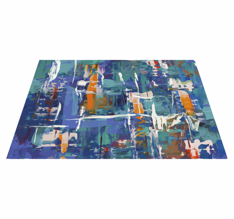 Renkli soyut sıçrama doku efektli pvc halı - TenStickers